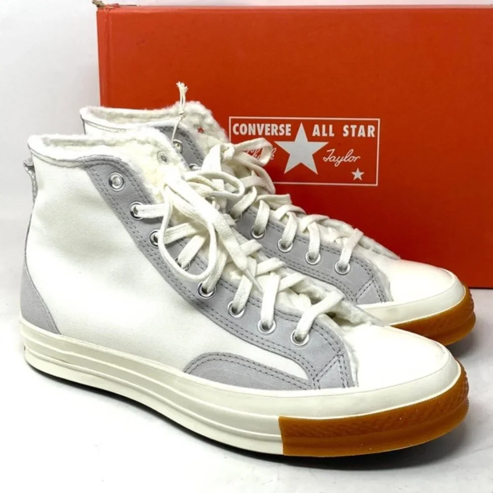 Converse Chuck 70 Sneaker Hi Vintage White Casual Womens Canvas Suede A04409C